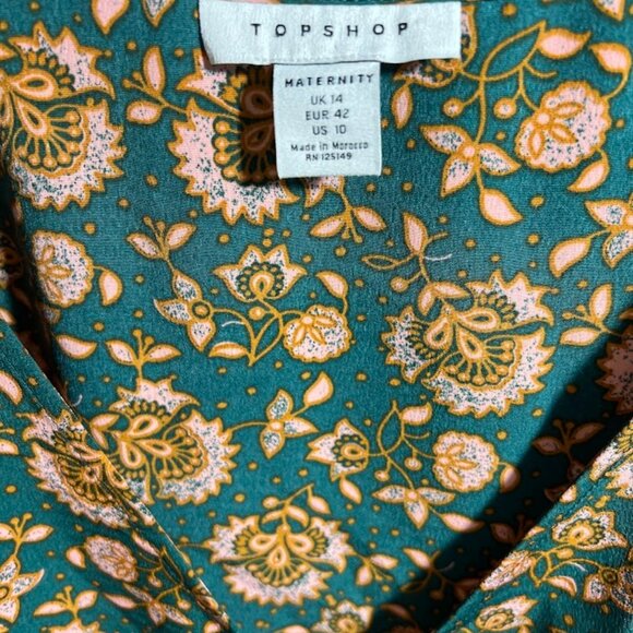 Topshop Green Floral Maternity Dress - Picture 2 of 2